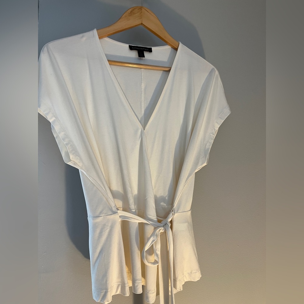 Banana Republic cream wrap top